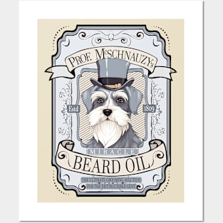 Professor McSchnauzy's Miracle Beard Oil Fun Satire Posters and Art